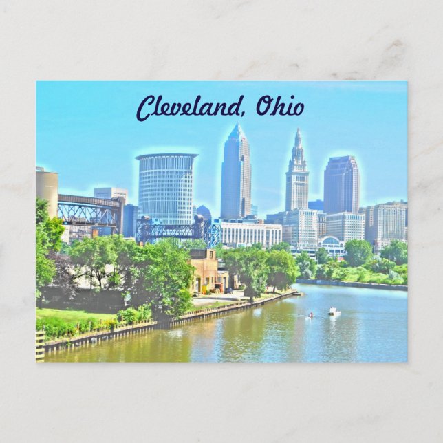 Carte postale Cleveland, OH River View (Effet Pein (Devant)