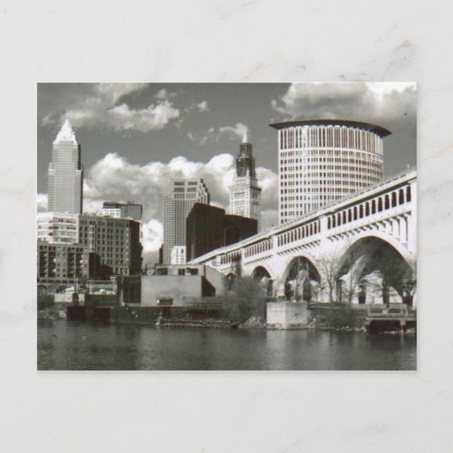 Carte Postale Cleveland Ohio noir et blanc (Devant)