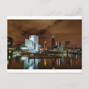 Carte Postale Cleveland Skyline pour la nuit