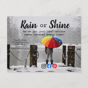 Carte Postale Clientèle pluie référencement immobilier marketing