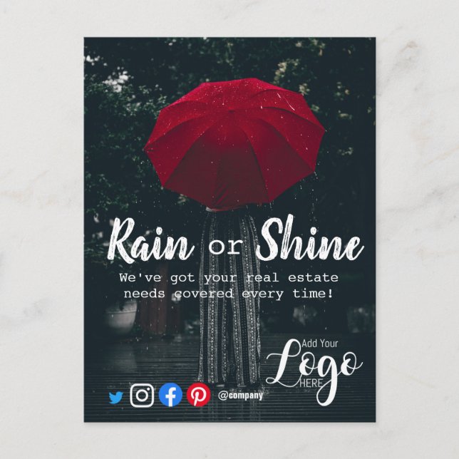 Carte Postale Clients de pluie référencement marketing immobilie (Devant)