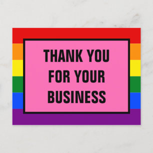Carte Postale Clients LGBT Merci Business Rainbow Pride
