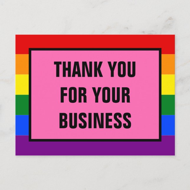 Carte Postale Clients LGBT Merci Business Rainbow Pride (Devant)
