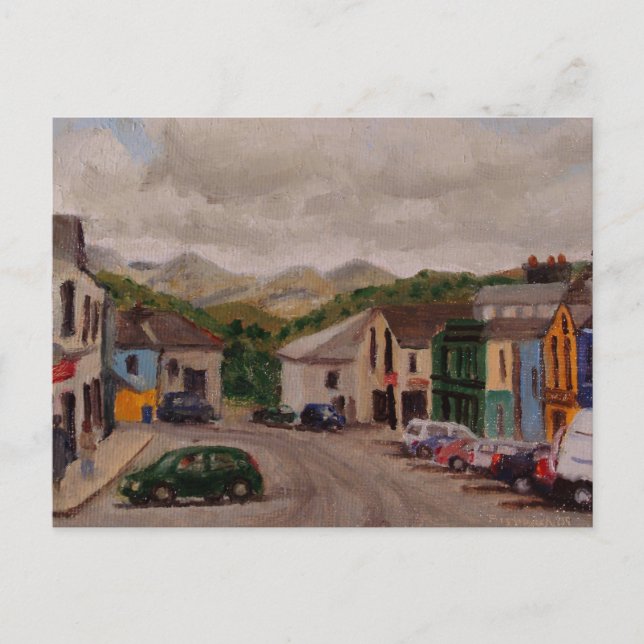 Carte Postale Clifden Irlande Cityscape Impressionniste Peinture (Devant)