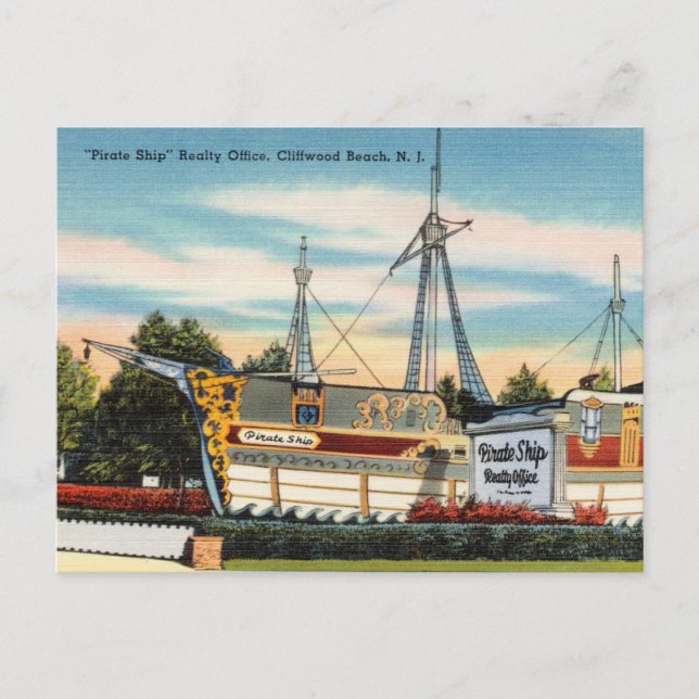 Carte Postale Cliffwood, Plage, New Jersey (Devant)