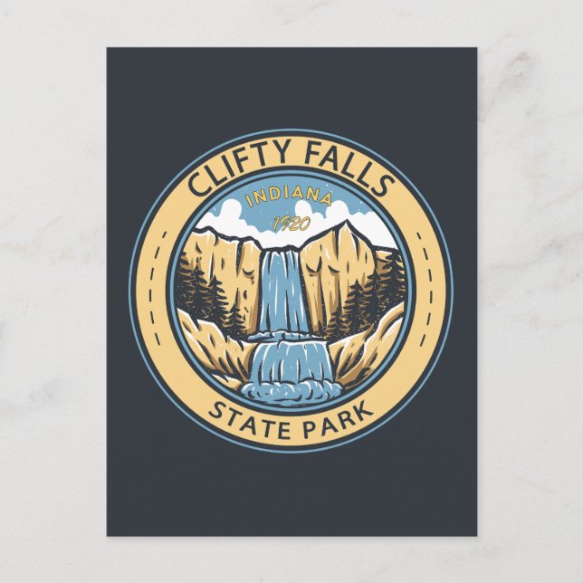 Carte Postale Clifty Falls State Park Indiana Badge (Devant)