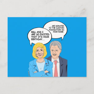 Carte Postale Clinton Birthday Card - Nous avons fait un don à C