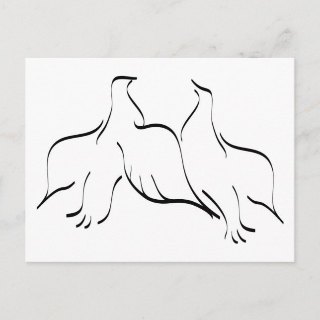 Carte Postale Clipart de couple de colombe (Devant)