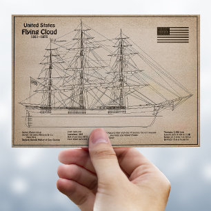 Carte Postale Clipper Flying Cloud - Plan de navire SD