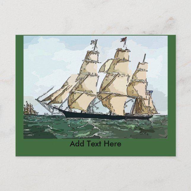 Carte Postale Clipper Ship Card ajouter du texte (Devant)