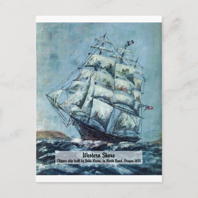 Carte Postale Clipper Ship Western Shore (Devant)