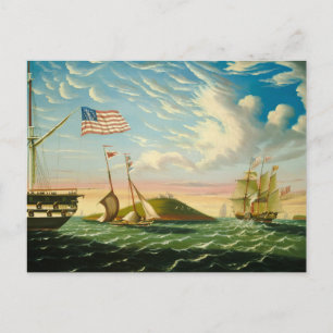 Carte Postale Clipper Ships Boston Harbour 1800