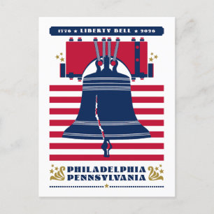 Carte Postale Cloche de la liberté 1776 Stars and Stripes 2026