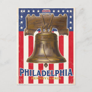 Carte Postale Cloche de la Liberté de Philadelphie Vintage