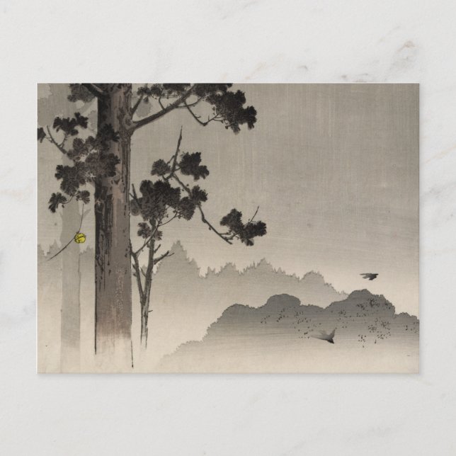 Carte Postale Cloche suspendue à un arbre - Bois japonais (Devant)