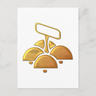 Carte Postale Cloches d'église "3D" d'or