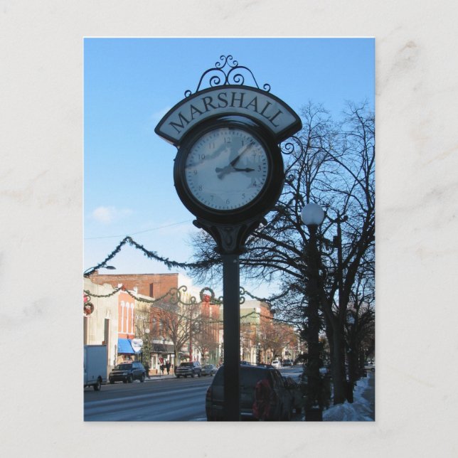Carte Postale Clock, Marshall, Michigan (Devant)