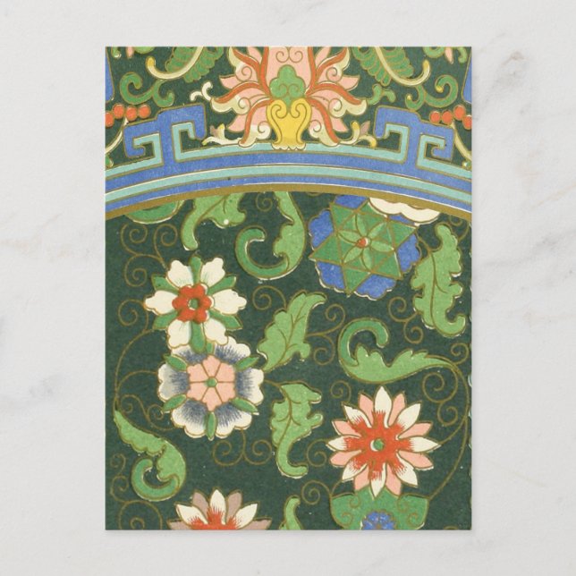 Carte Postale Cloisonne Chine Patter Asiatique Oriental (Devant)