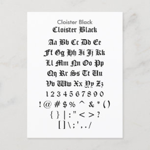 Carte Postale Cloister Black