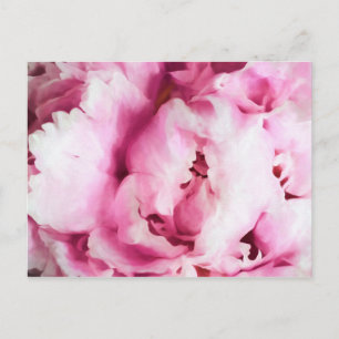 Carte Postale Closeup d'une peinture de pivoine rose