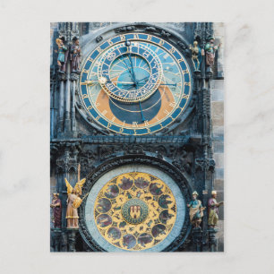 Carte Postale Closeup sur l'horloge astronomique de Prague