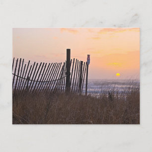 Carte Postale clôture coucher de soleil