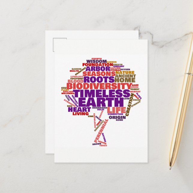 Carte Postale Cloud de balise de l'arbre de vie inspirationnel (Devant/Arrière en situation)