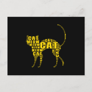 Carte Postale Cloud de mots de chat mignon