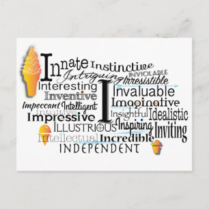 Carte Postale Cloud Word Adjectif commençant par la lettre I
