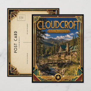 Carte Postale Cloudcroft Nouveau-Mexique Art Déco Vintage Âge d'