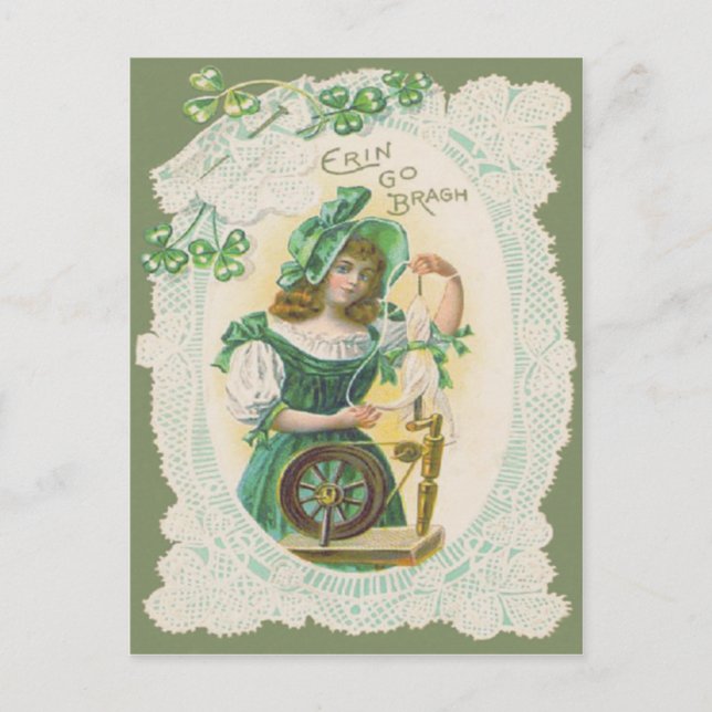 Carte Postale Clover Shamrock de la fille Loom (Devant)