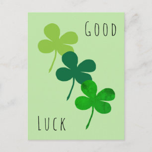 Carte Postale Clover Shamrock vert de bonne chance