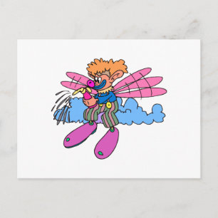 Carte Postale clown à aile féerique