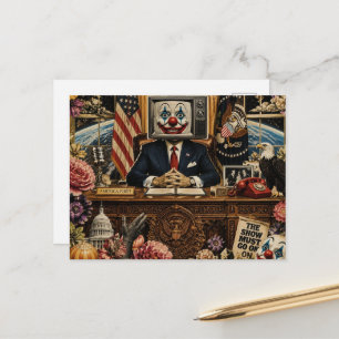 Carte Postale Clown au bureau