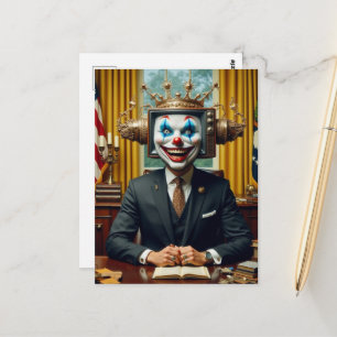 Carte Postale Clown au bureau