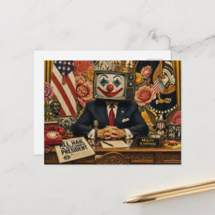 Carte Postale Clown au bureau américain