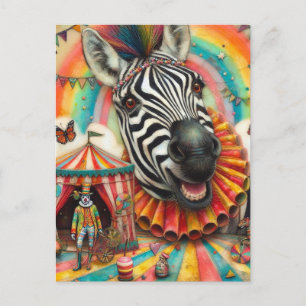 Carte Postale Clown Circus Zebra