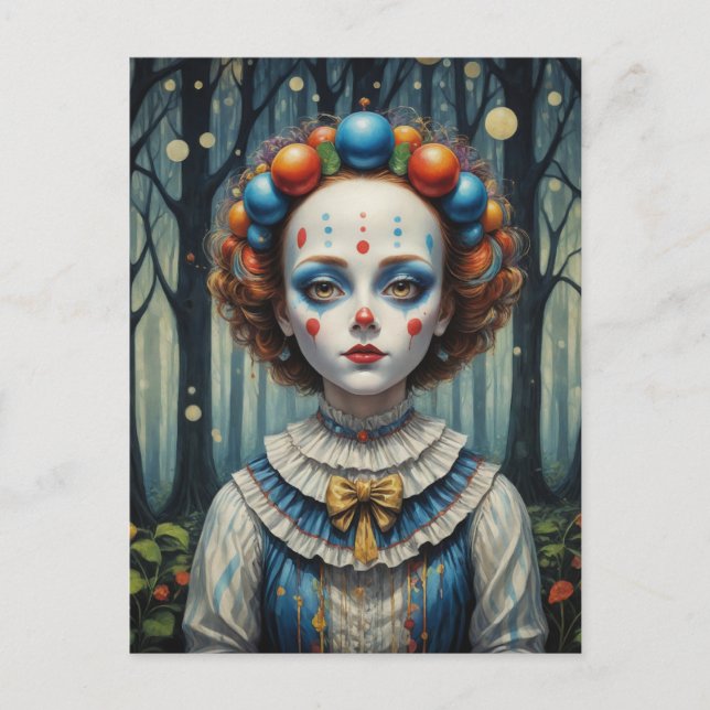 Carte Postale Clown dans les bois (Devant)