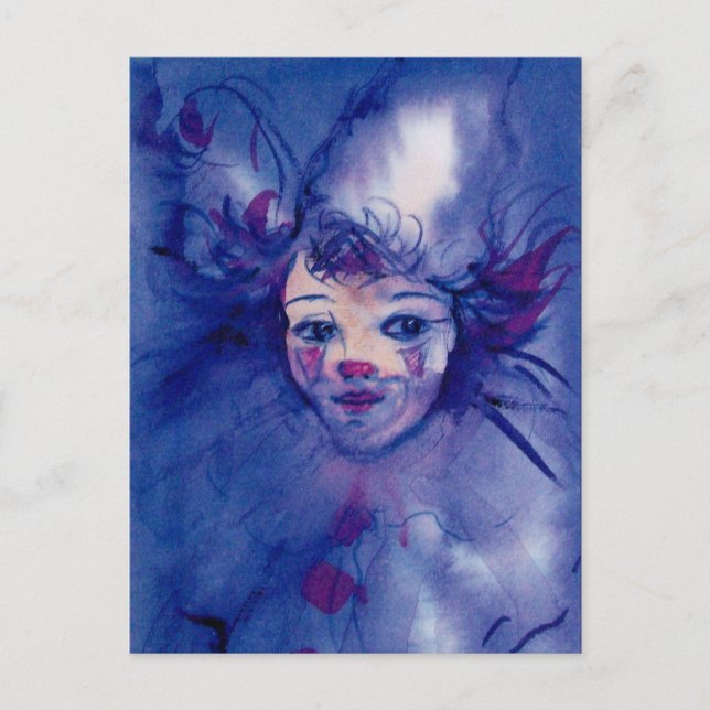 CARTE POSTALE CLOWN DANS PURPLE (Devant)