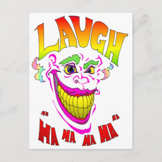 Carte Postale Clown Effrayant Rire
