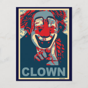 Carte Postale Clown en rouge et bleu