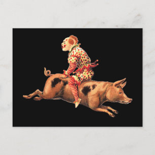 Carte postale Clown fou