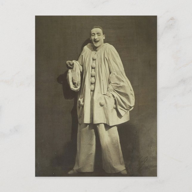 Carte Postale Clown Pierrot vintage (Devant)