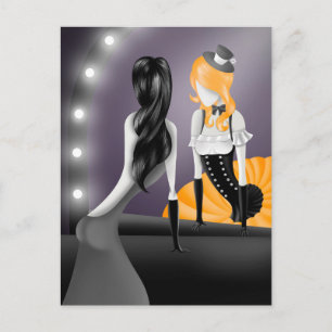 Carte postale Clown Reflet Cheveux Blonds