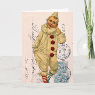 Carte postale Clown vintage Art numérique, Anniver