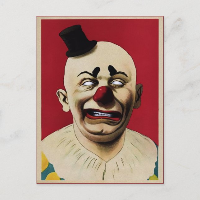 Carte Postale Clown Vintage déplaisant (Devant)