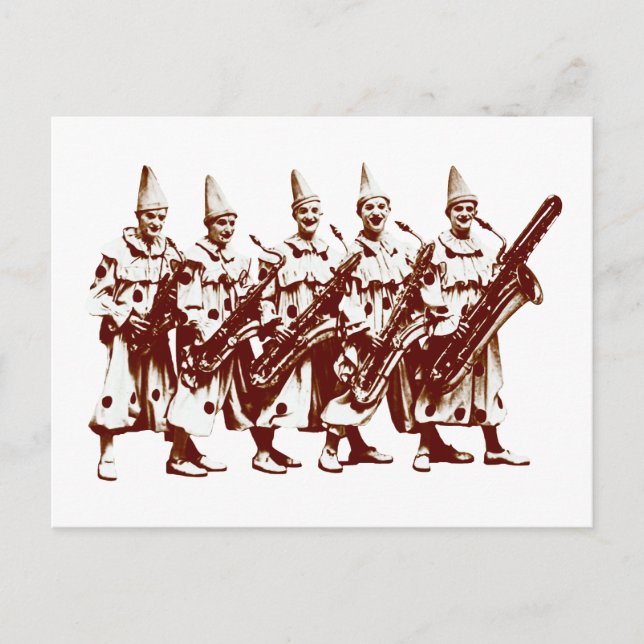 Carte Postale Clowns de jazz 1920, brun (Devant)