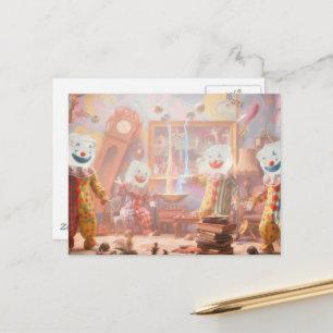 Carte Postale Clowns glaces drôles cirque surréaliste