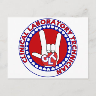 Carte Postale CLT CLINICAL LAB TECH ASL iLOVE LOGO
