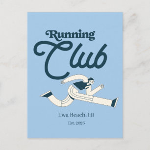 Carte Postale Club de course graphique personnalisé bleu marine 